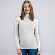 Womens Cozy Mock-Neck Long Sleeve Top