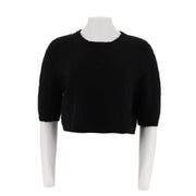 Womens Alpaca-Blend Cropped Short Sleeve Sweater