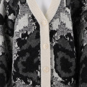 Alpaca Merino Wool Button Up Jacquard Cardigan