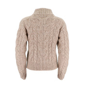 Mock-Neck Knitted Cardigan Coat