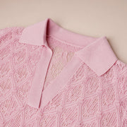 Polo Collar Cut-Out Sweater