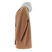 Hooded Mid Length Single Breasted Woolen Jacket