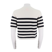 Women'S Round Neck Mid Sleeve Striped Shirt