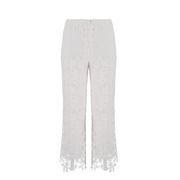Embroidered Lace Cropped Trousers