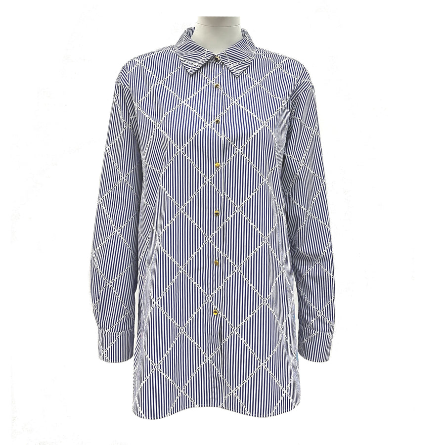 Loose Long Striped Shirt