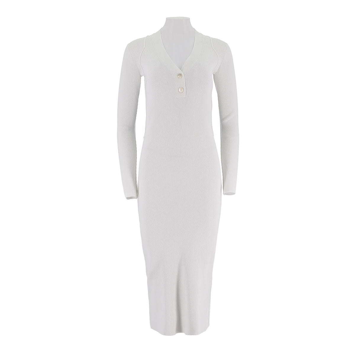V-Neck Women'S Slim Fit Long Sleeved Dress