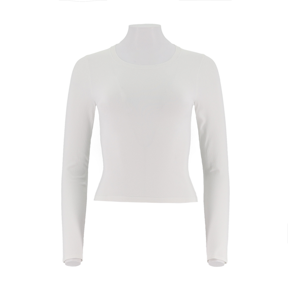 Women'S Round Neck Long Sleeved Pullover