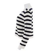 Women'S Open Chest Long Sleeved Striped Shirt