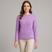 Womens Tassel Jacquard Cashmere Sweater