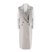 Long Woolen Lapel Vest Jacket