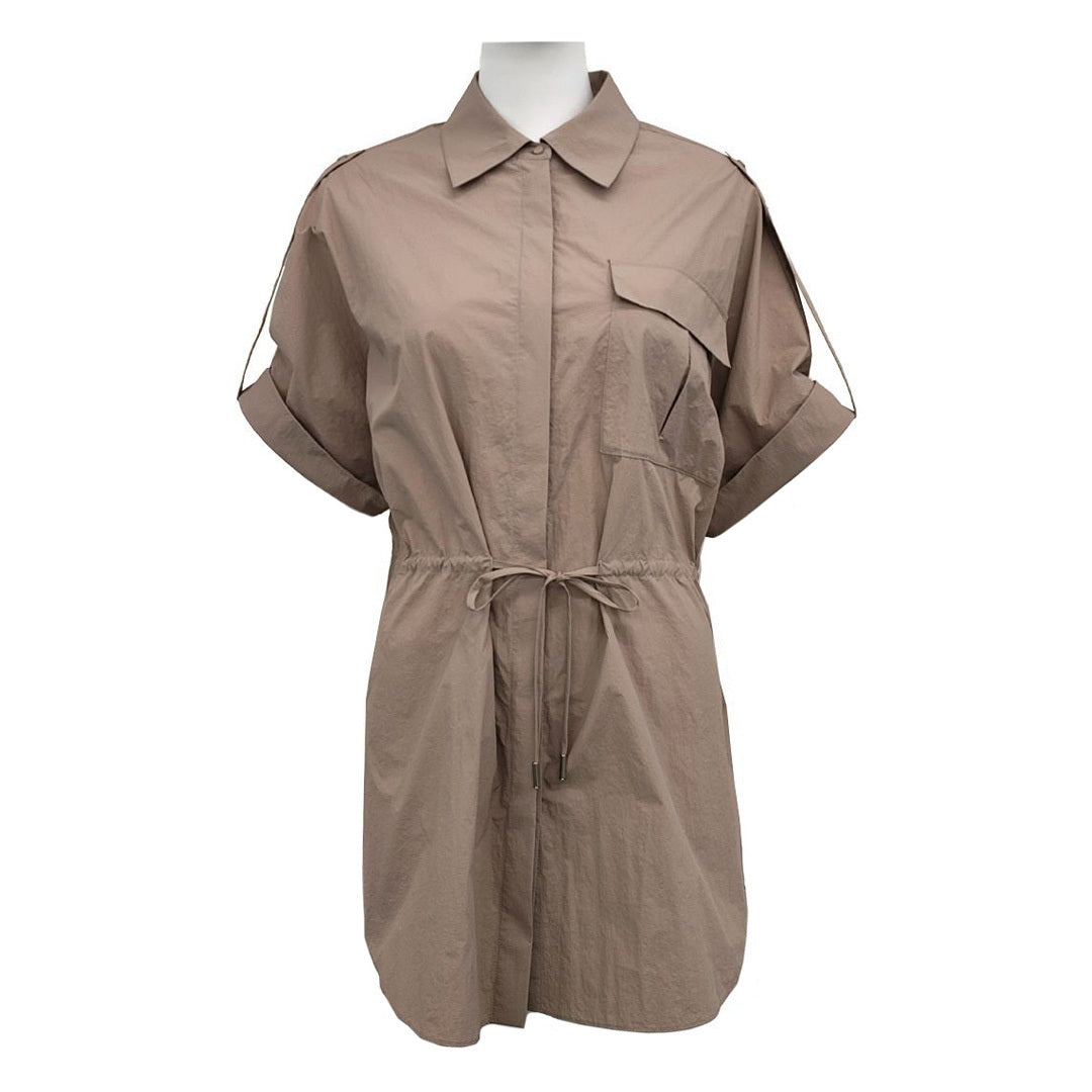 Short Sleeved Lace Up Shirt