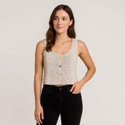 V-Neck Cropped Knit Top