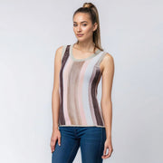 U-Neck Mixed Yarn Striped Tank