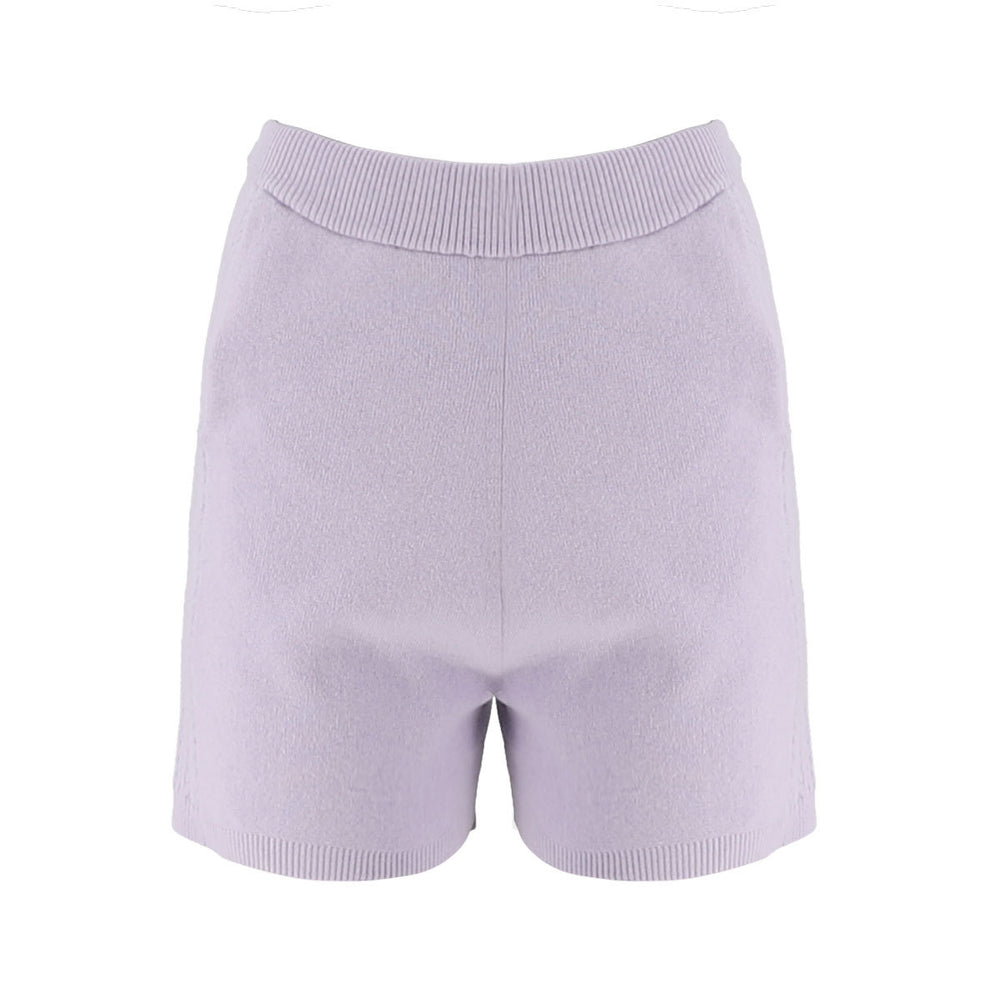 Elastic Waist Cable Knit Shorts