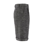 Herringbone Patterned Woolen Shorts