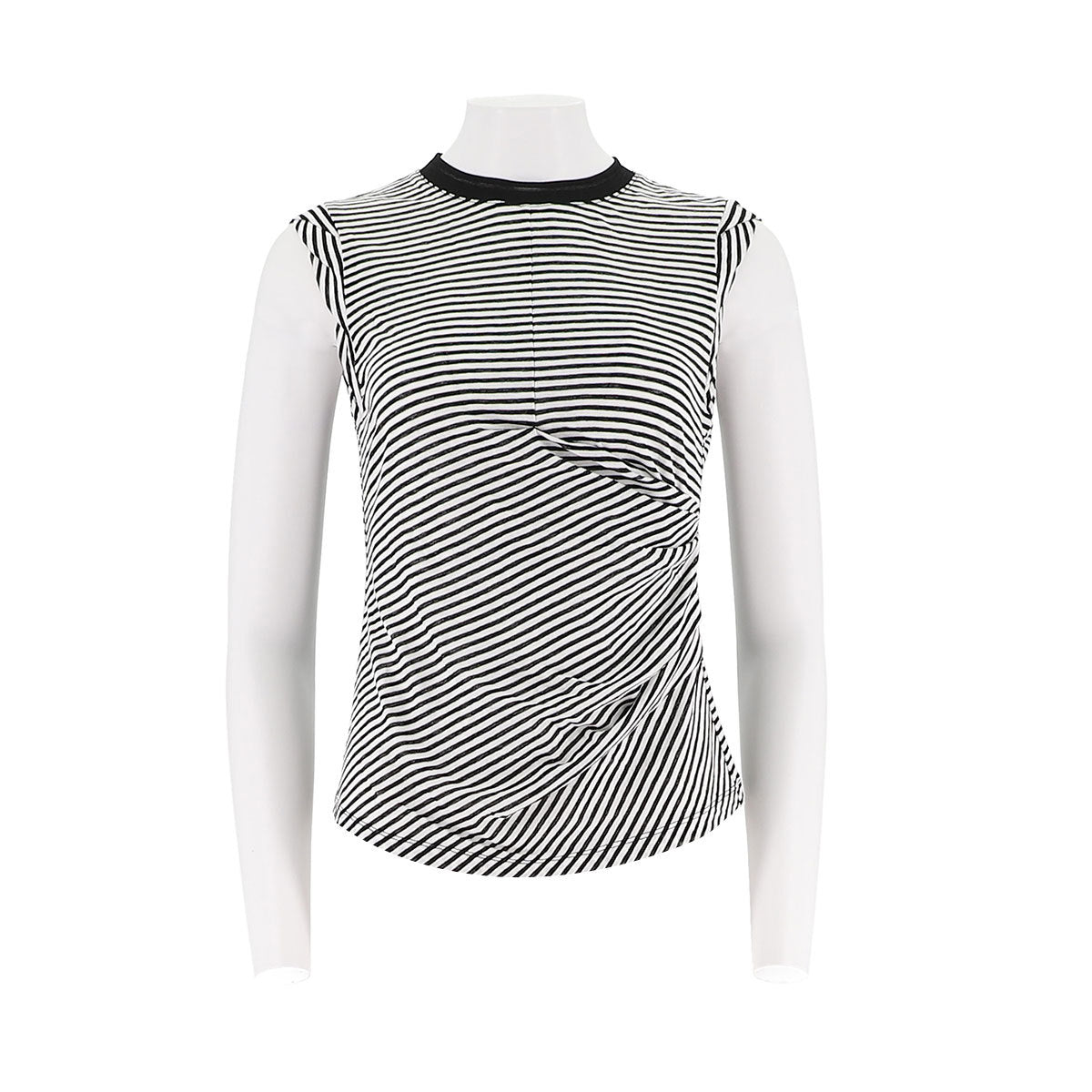Round Neck Sleeveless Striped Shirt