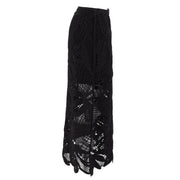 Coiling Openwork Crochet Fitted Skirt