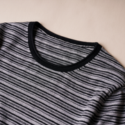 Women'S Round Neck Striped Pullover Sweater