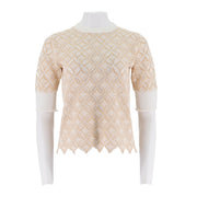 Lightweight Patterned Short Sleeve Sweater