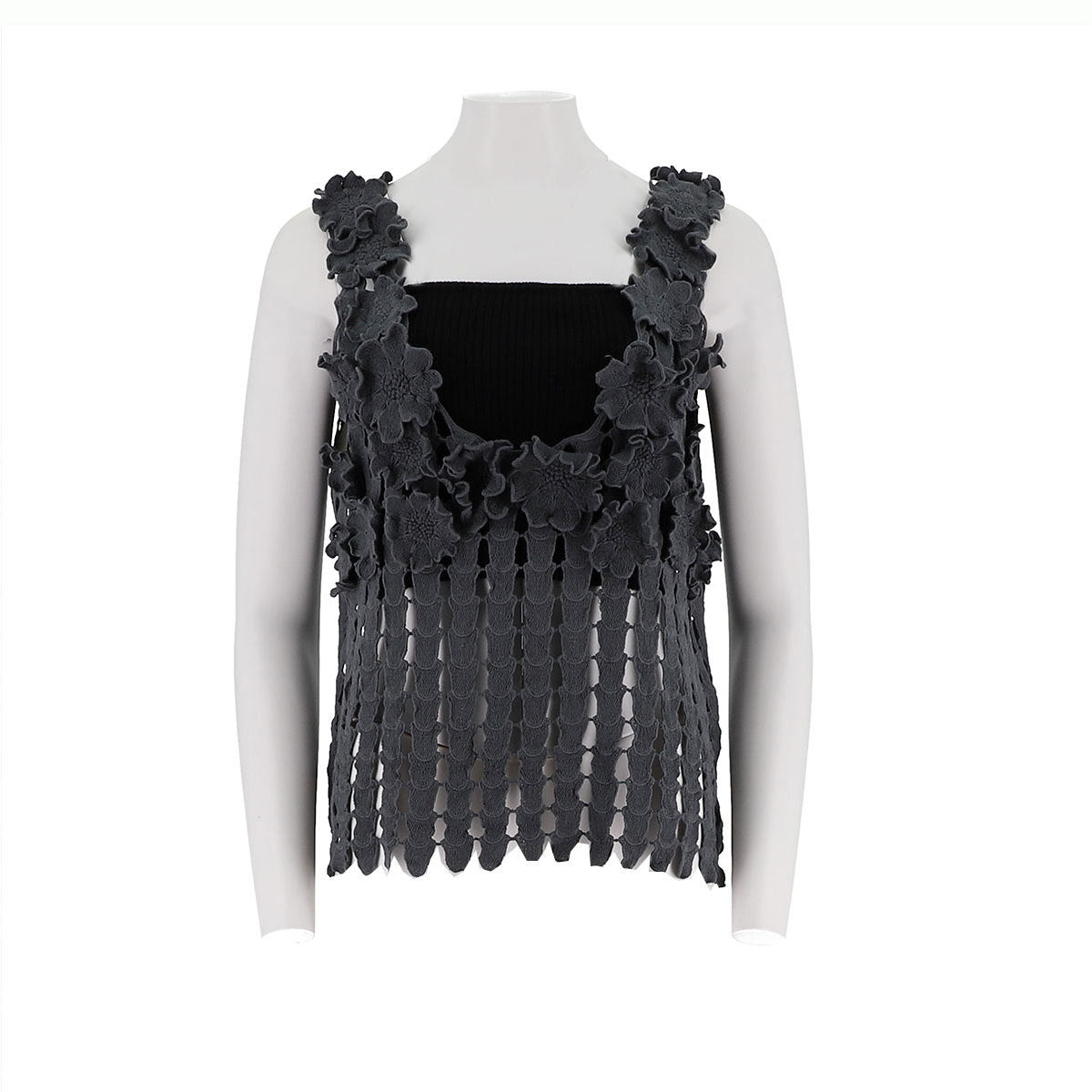 V-Neck Three-Dimensional Floral Vest