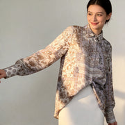 Tencel Linen Printed Irregular Shirt