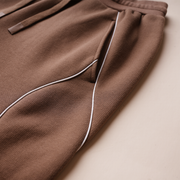 Combed Cotton Sweatpants With Piping Detail