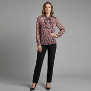 Collar Tied Printed Shirt