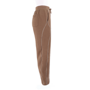 Combed Cotton Sweatpants With Piping Detail