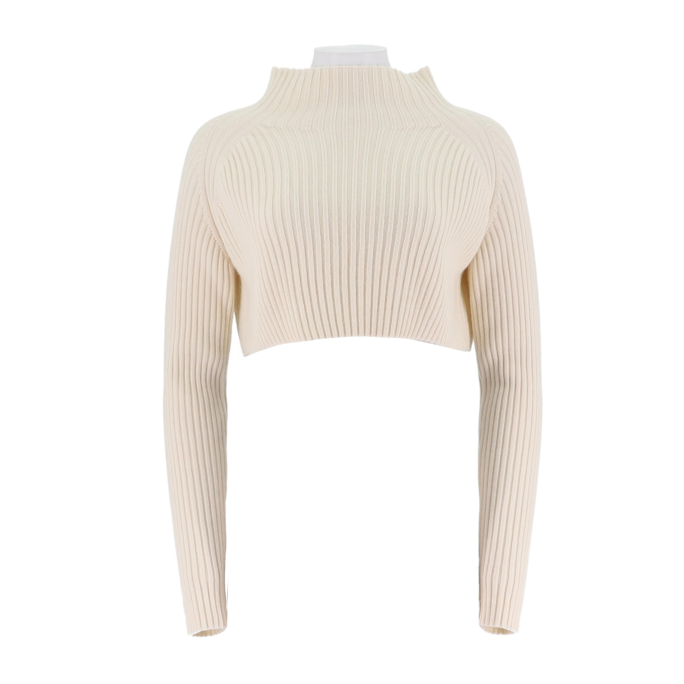 Cropped Merino Wool Pullover Sweater