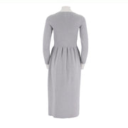Round Neck Slim Fit Pleated Dress