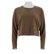 Womens Cozy Long Sleeve Cropped Top