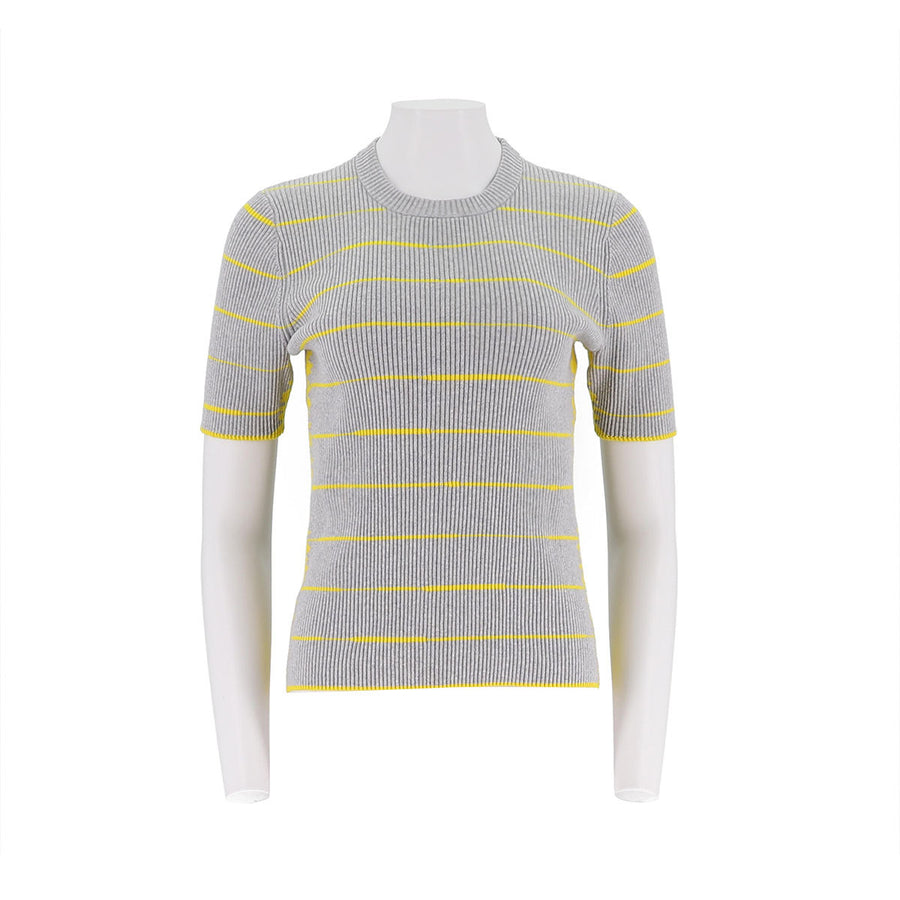 Round Neck Slim Fit Short Sleeved Pullover