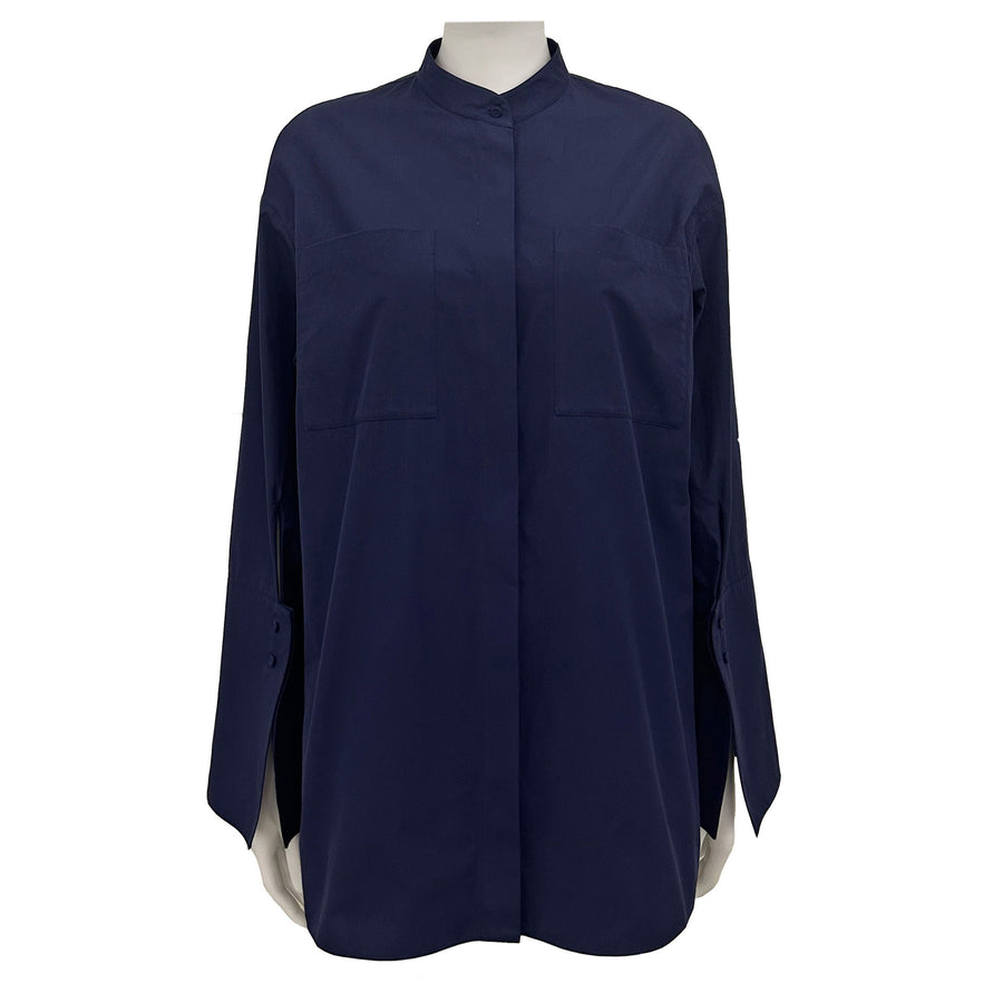 Small Stand Collar Loose Fitting Shirt