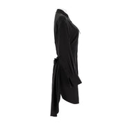 Collar Slim Fit Shirt Skirt
