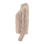 Mock-Neck Knitted Cardigan Coat