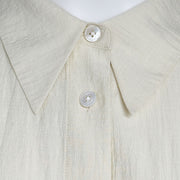 Polo Collar Loose Fit Combed Cotton Shirt