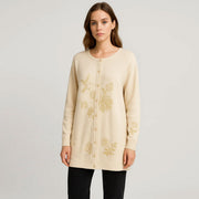 Artistic Embroidered Knitted Cardigan Jacket