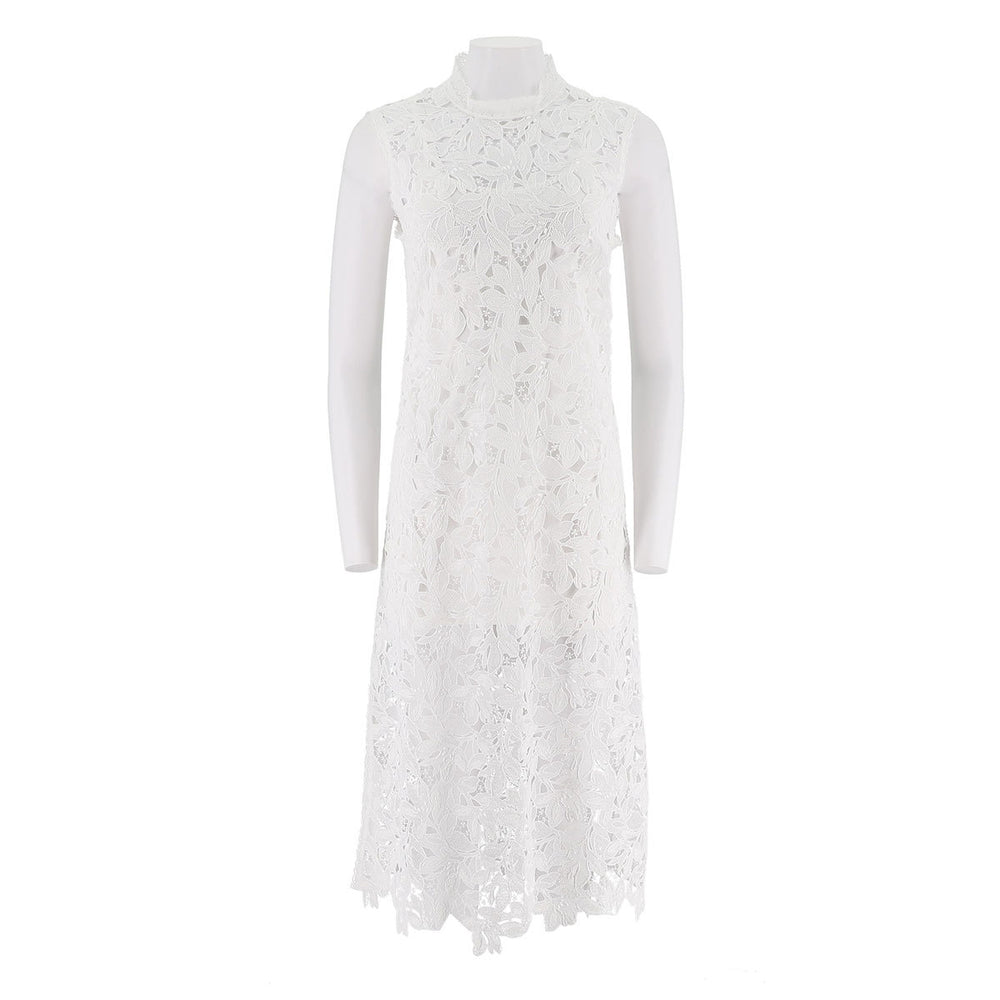 Embroidered Lace Long Tank Dress