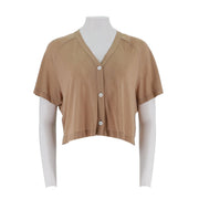 Relaxed Crossover Back Button Up Top