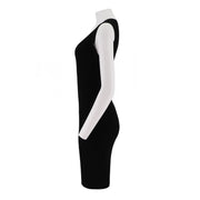 Fitted U-Neck Half Zip Tank Dress