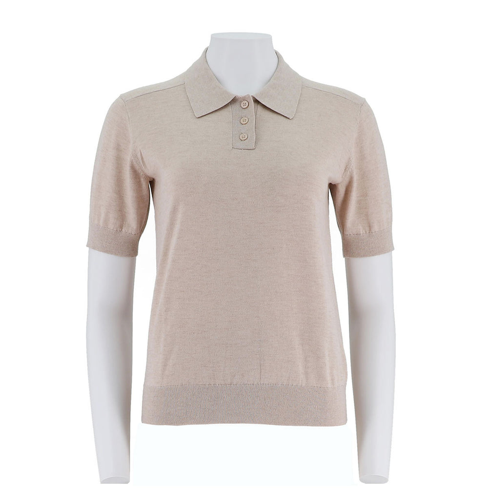 Collar Half Open Chest Short Sleeved Pullover