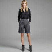 High Waisted Suit Shorts