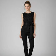 Tie Up Round Neck Pullover Top