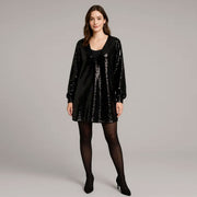 Sequined V-Neck Dress