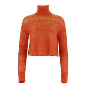 High Neck Knitted Yarn Pullover Sweater