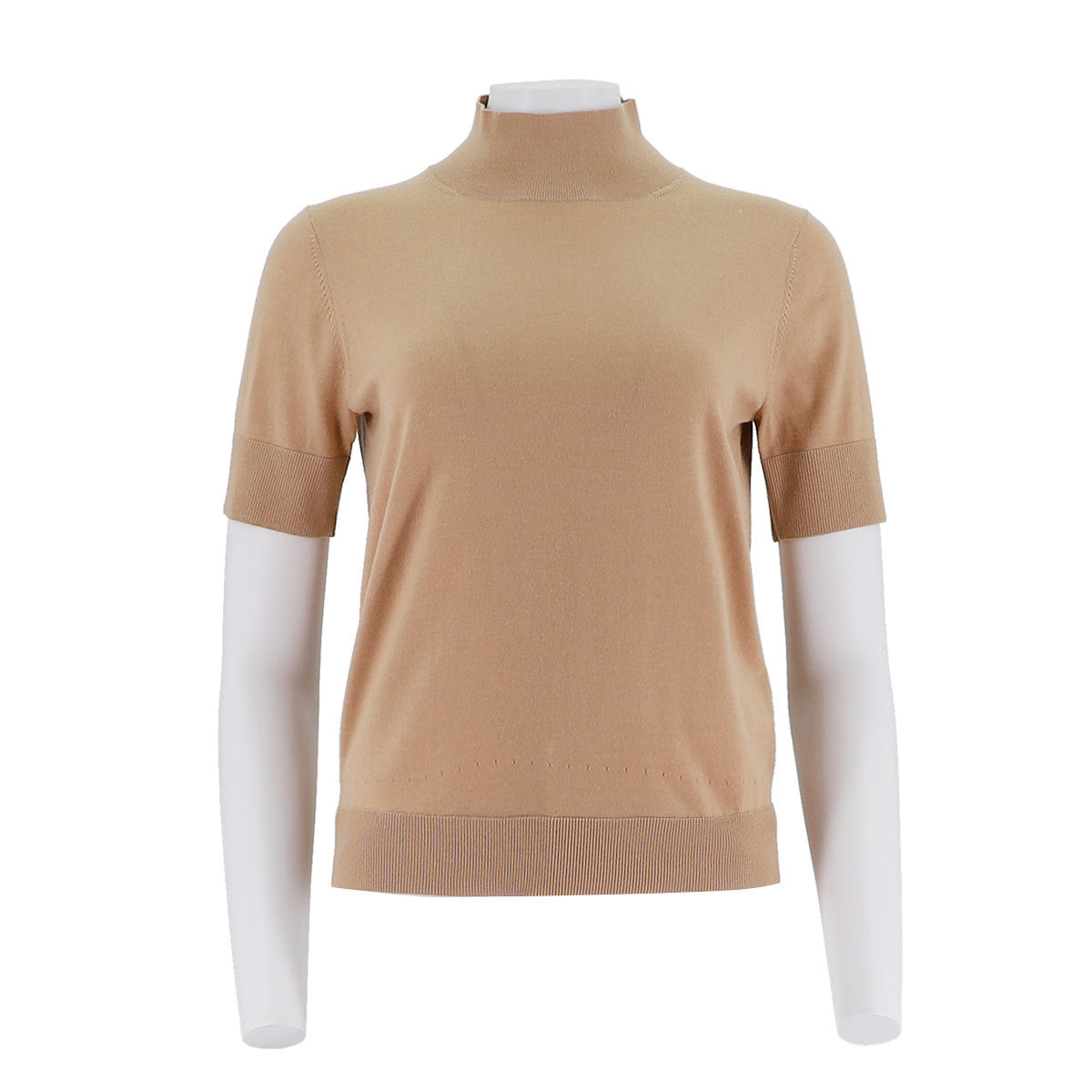 High Neck Short Sleeved Knitted Sweater