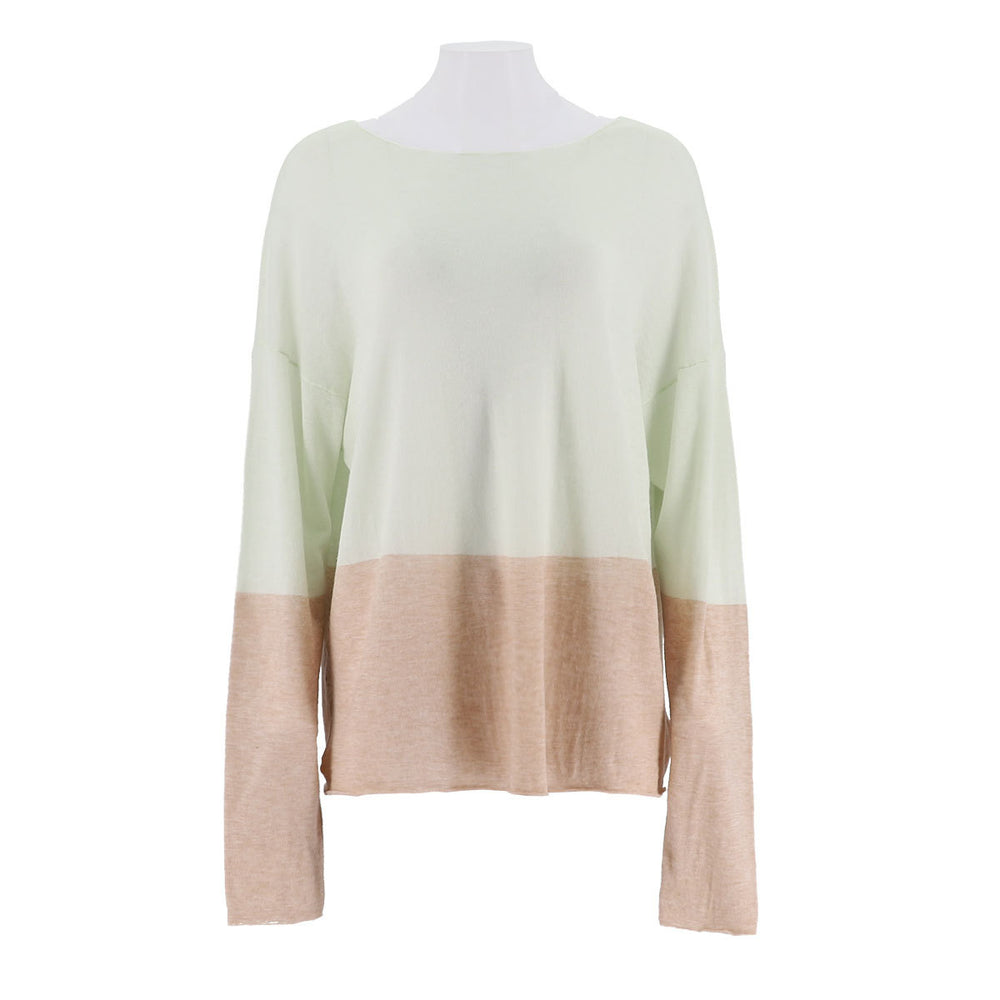 Lightweight Colorblocked Knit Pullover