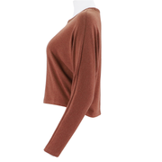 Womens Cozy Long Sleeve Cropped Top