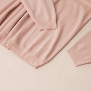 Oversized V-Neck Combed Cotton Pullover