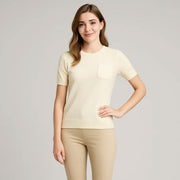 Womens Noble Wool Short Sleeve Sweater
